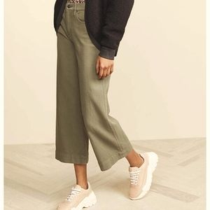 NYDJ Linen Blend Crop Wide Leg Pants